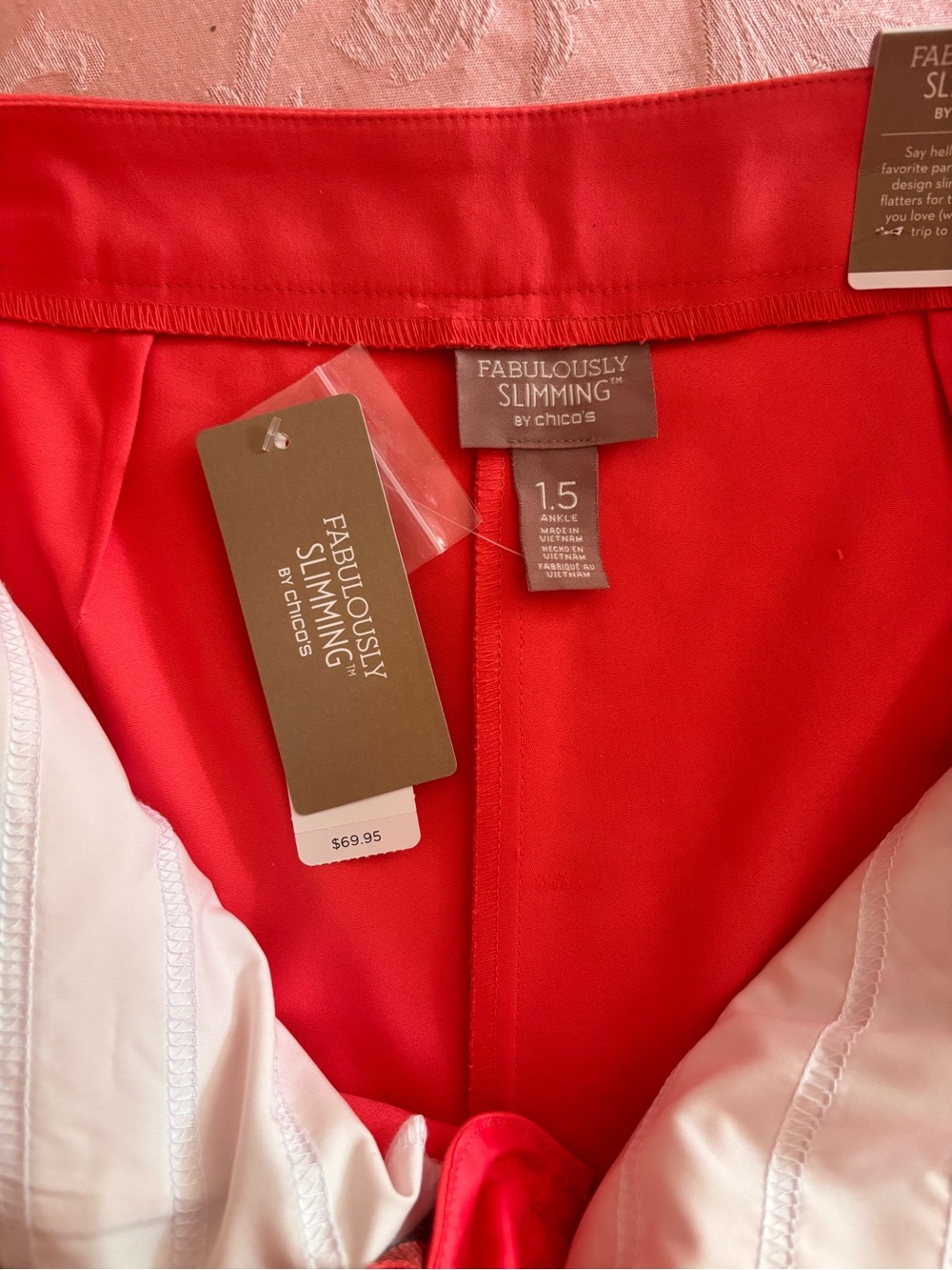 Chico's Fabulously Slimming Straight Leg Pants in Coral